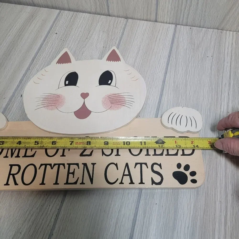 Vtg 1997 Home Of 2 Spoiled Cats Sign LTD Wall Plaque Door Hanging 9x14 Welcome
